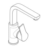 KLUDI ZENTA SL Waschtisch-EHM schwenkbar mit seitl.Betätig., m.Ablg. chrom