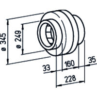 Helios Radial-Rohrventilator, 1-PH RR 250 A