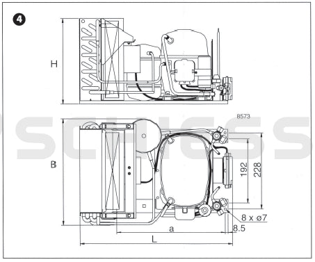 Kälte Set Premium NK / R513A 7,5m³ SC18GX/KCB-202-4BE/AK-RC 205C