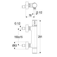 H. Schulte AP-Brausethermostat DIN DVGW-Zert.verchromt