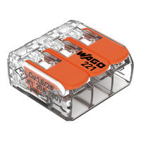 WAGO Compact-Verbindungsklemme 3-Leiter bis 4qmm 221-413 - VPE 50 Stk.