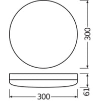 LEDVANCE LED-Wand-/Deckenleuchte 3000K IK10 SF COM 300-24-3000K
