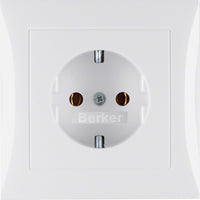 Berker SCHUKO-Steckdose pws/gl m.Abdeckplatte