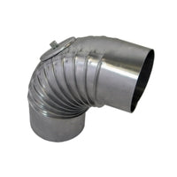 BERTRAMS Bogen ALU, 90 Grad, gerippt, d: 110mm, mit Kontrollverschl.