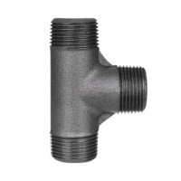10 Stk. T-Stück 90 Grad, 1/2" AG Temperguss schwarz # 135