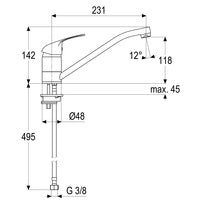 SPT EHM, swivel spout 231x118 Comfort Basic, chrome