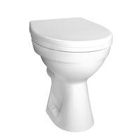 Floor-standing washdown toilet, rimless, horizontal outlet, white
