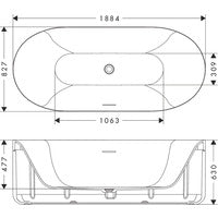 HG Badewanne AXOR Suite Basins & Bathtubs 1900/850mm weiß-BN