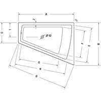DURAVIT bathtub Paiova 1700x1300mm corner right, with apron and frame, white
