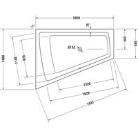 DURAVIT Badewanne Paiova 1800x1400mm Ecke links, Einbau f.Bodenzul., weiß