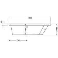 DURAVIT Badewanne Paiova 1800x1400mm Ecke rechts, Einbau f.Bodenzul., weiß