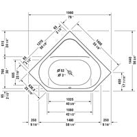 DURAVIT Badewanne D-Code 1400x1400mm Eckversion, Einbauversion, weiß
