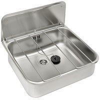 Sink 460x135x405mm, with bucket grate + splash guard AQUAROTTER # 2000103269 stainless steel