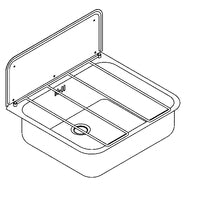 Sink 460x135x405mm, with bucket grate + splash guard AQUAROTTER # 2000103269 stainless steel
