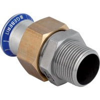 GE Mapress Edelst Übergangsverschraubung d 22xR1/2 mit AG flachdichtend ÜM (MS)
