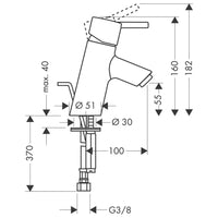 Hansgrohe Waschtischmischer Talis S mit Ablaufgarnitur, chrom, 32020000