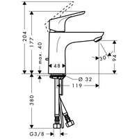 Hansgrohe 100 Focus Waschtischmischer, mit Ablaufgarnitur, chrom, 31607000