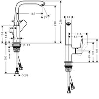 HANSGROHE Waschtischmischer 230 Metris Schwenkauslauf chrom