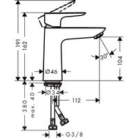 HG Waschtischmischer 110 Talis E mit Ablaufgarnitur Push-Open, chrom