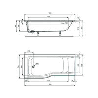 IDEAL STD shower-bath CONNECT AIR version left, 1700x800x465mm, white