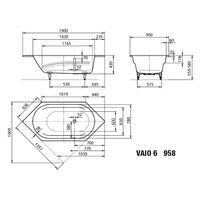 Kaldewei BW VAIO 1900x900 alpinweiß