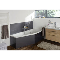 KO bathtub T200 170/75 L space-saving bathtub 1700x750x450 white drilled
