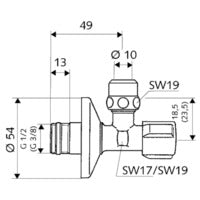 Schell COMFORT Eckregulierungsventil 1/2", chrom, selbstdichtend, 049170699