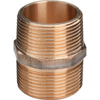 Rotguss Doppelnippel 3280, mit Mehrkant R3/4" AG