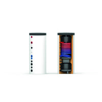 TE WP-Doppelspeicher WPDS 300/100, EEK B 75mm PU Hartschaum/Folienmantel weiß