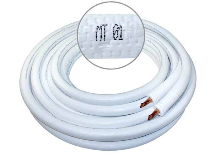 Novaer vorisoliertes Kupferrohr Doppel 6/10x1mm - 10/16x1mm /1/4"-3/8"x0,8mm 20m Bund