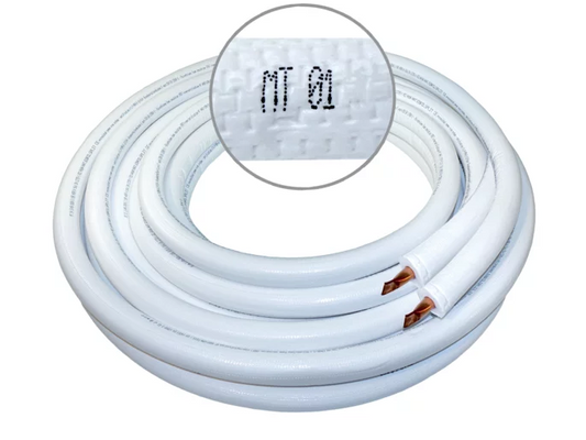 Novaer vorisoliertes Kupferrohr Doppel 6/10x1mm - 10/16x1mm /1/4"-3/8"x0,8mm 20m Bund